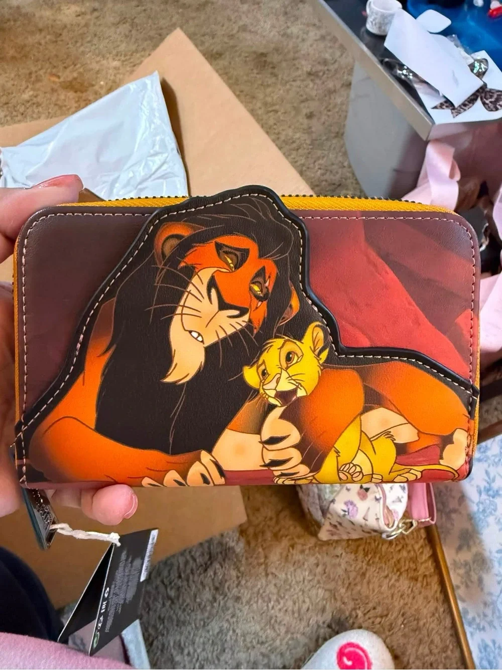 Loungefly Disney The Lion King Scar Zip Wallet in Red and Brown